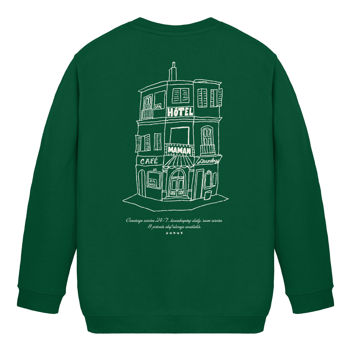 HÔTEL MAMAN Bottle Green - Kids Basic Sweatshirt