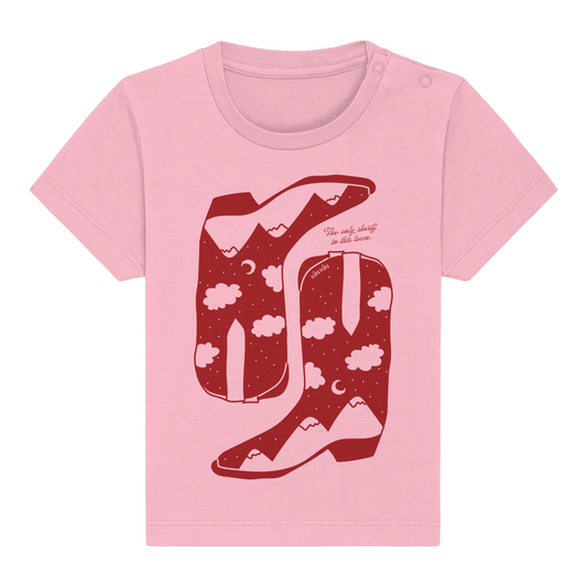 BOOTS Cotton Pink - Baby Organic Shirt